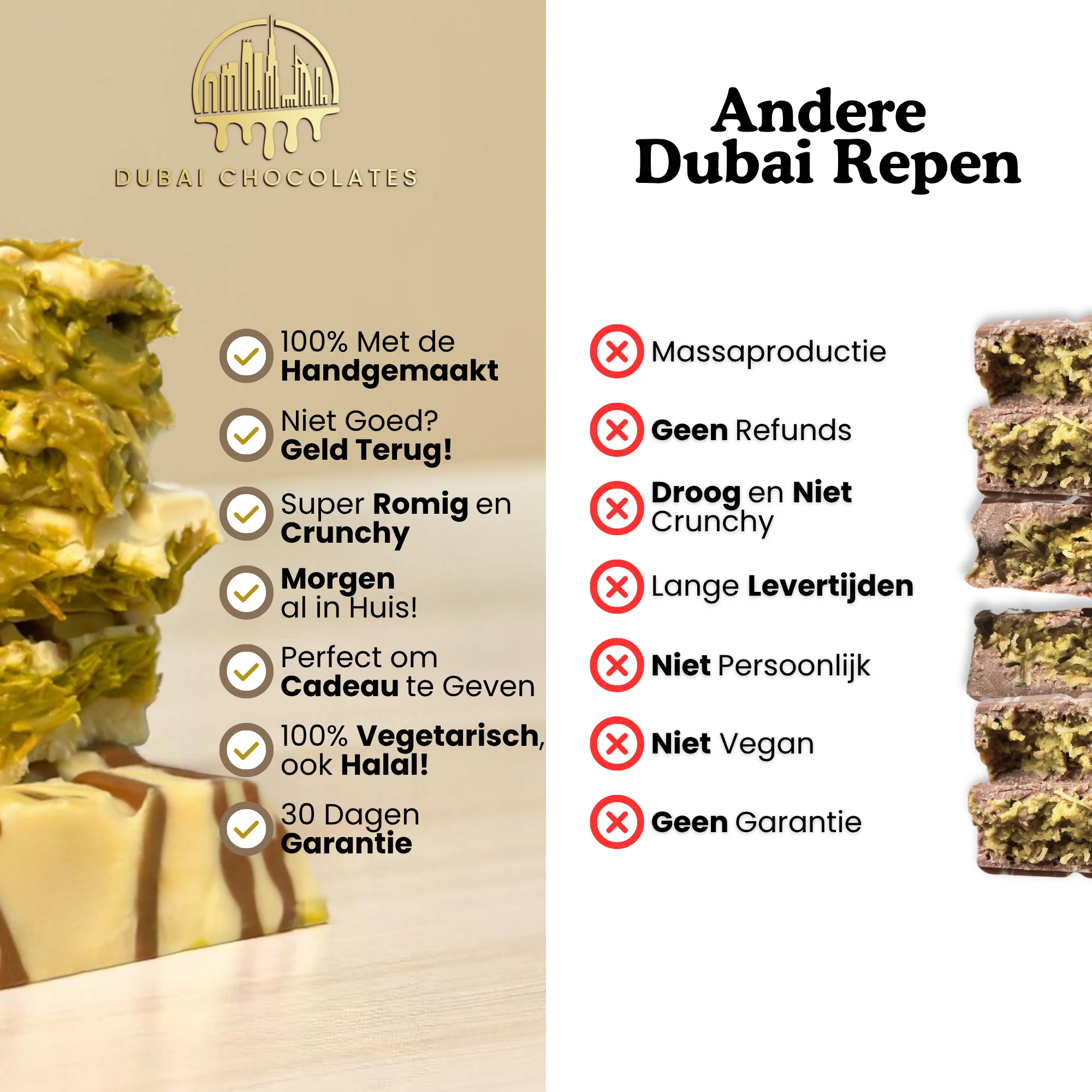 Dubai Chocolade Reep - Luxe Pistache & Knapperige Knafeh (220g) - Image 10