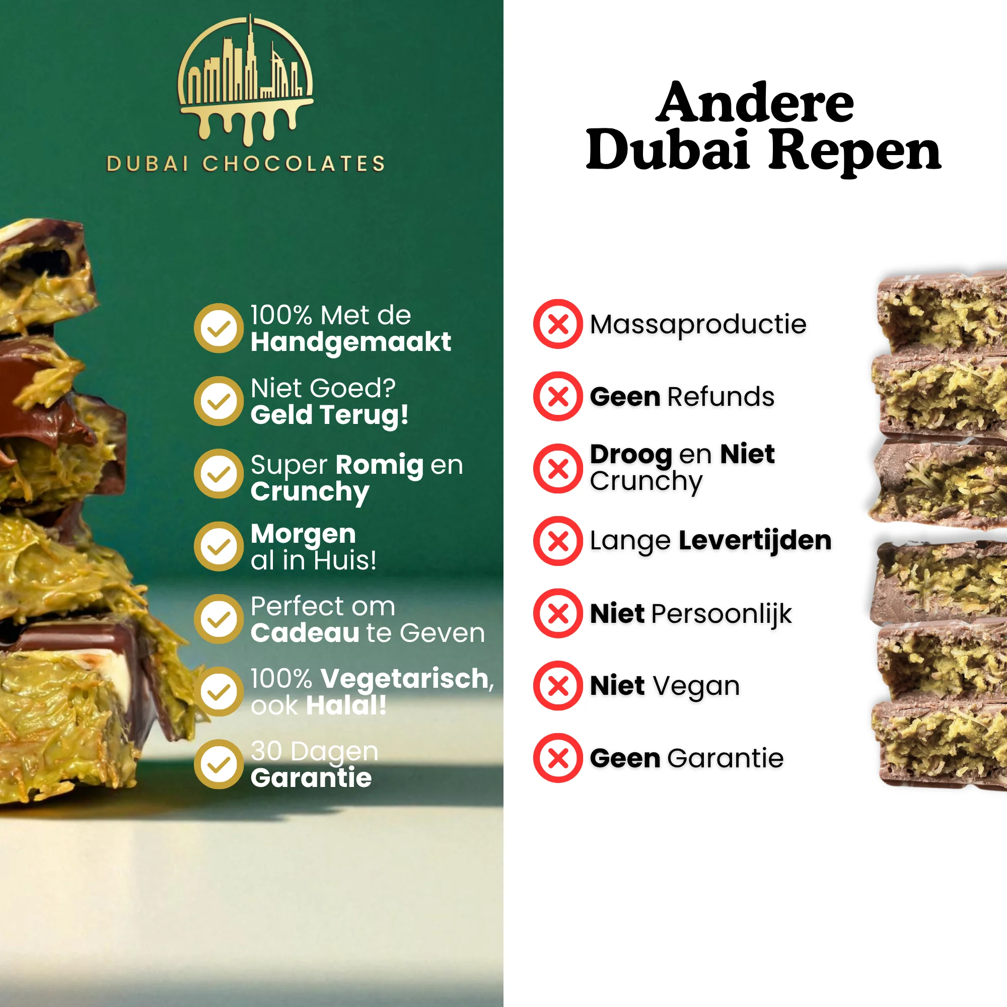 Dubai Chocolade Reep - Luxe Pistache & Knapperige Knafeh (220g) - Image 17