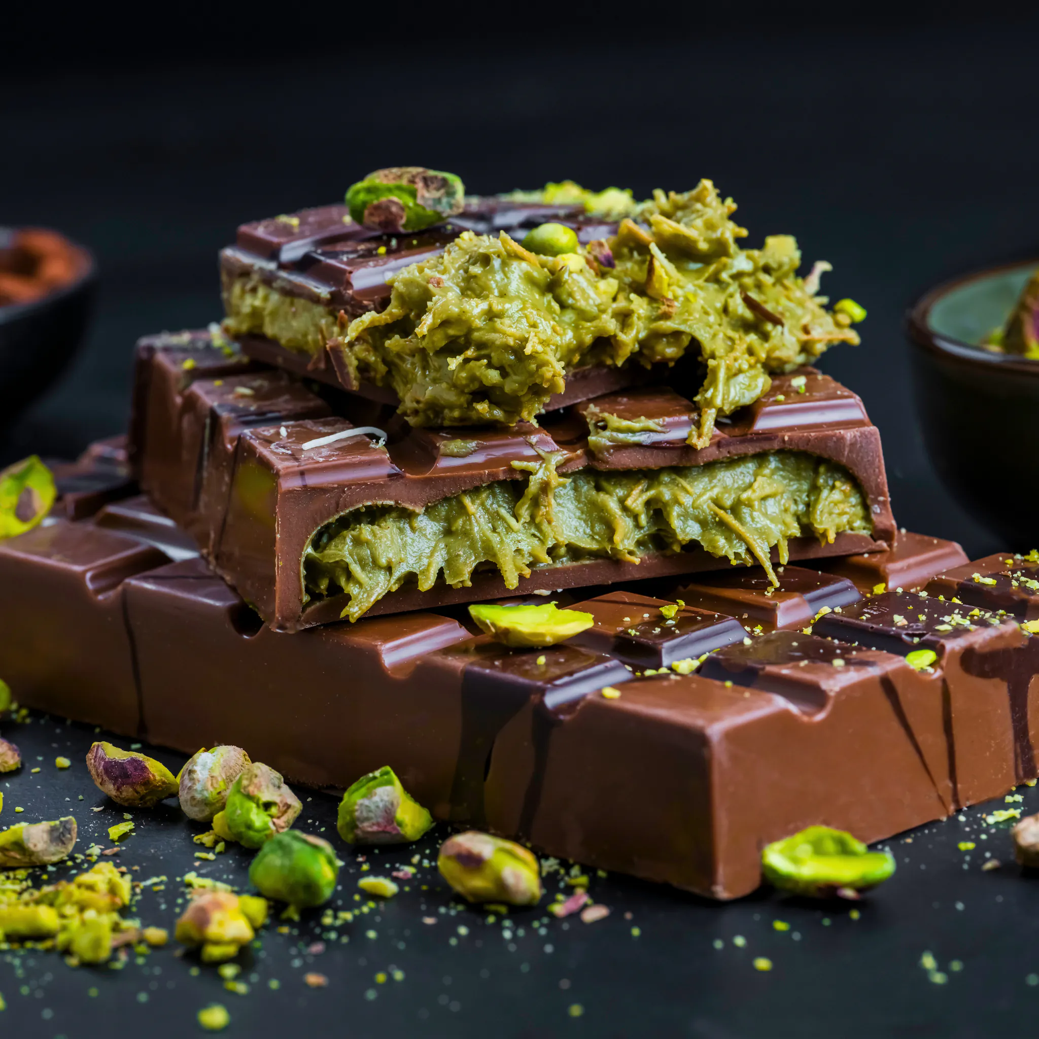 Dubai Chocolade Reep - Luxe Pistache & Knapperige Knafeh (220g) - Image 4